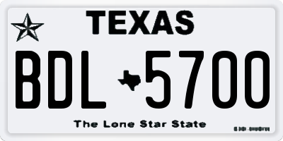 TX license plate BDL5700