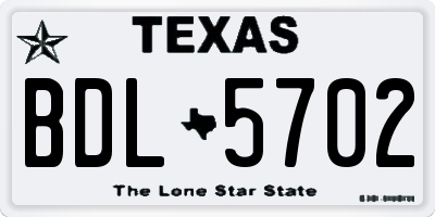 TX license plate BDL5702
