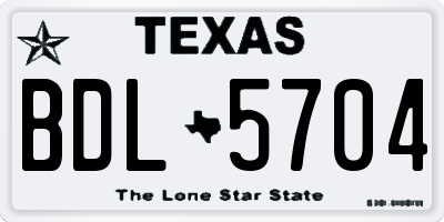 TX license plate BDL5704