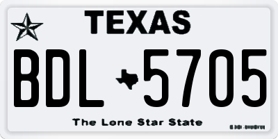 TX license plate BDL5705