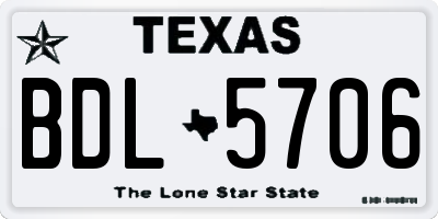 TX license plate BDL5706