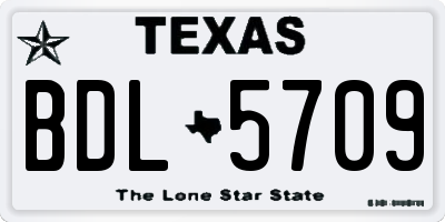 TX license plate BDL5709