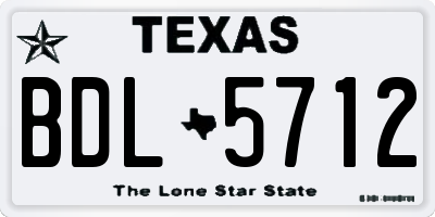 TX license plate BDL5712