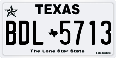 TX license plate BDL5713