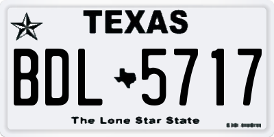 TX license plate BDL5717