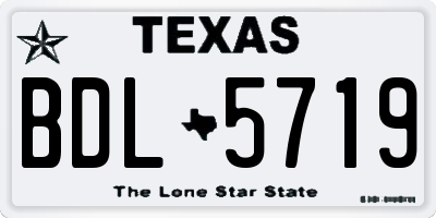 TX license plate BDL5719