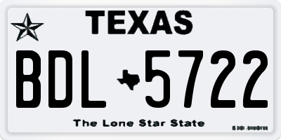 TX license plate BDL5722