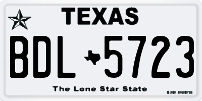 TX license plate BDL5723