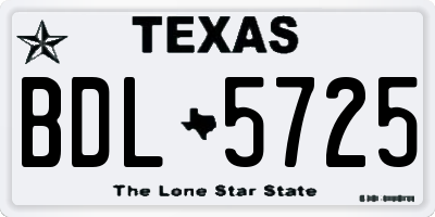 TX license plate BDL5725