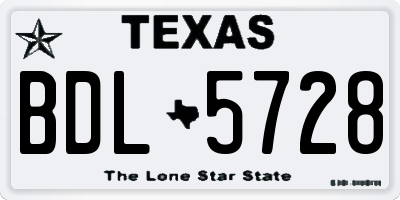 TX license plate BDL5728