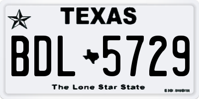 TX license plate BDL5729