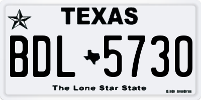 TX license plate BDL5730