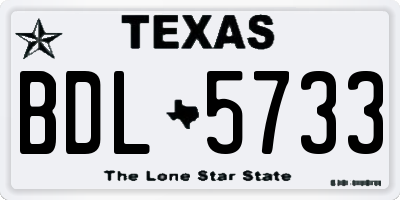 TX license plate BDL5733
