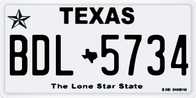 TX license plate BDL5734