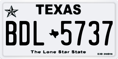TX license plate BDL5737