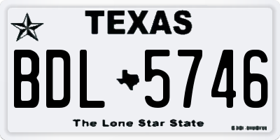TX license plate BDL5746