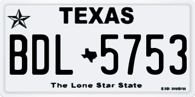 TX license plate BDL5753