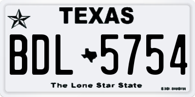 TX license plate BDL5754