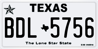 TX license plate BDL5756