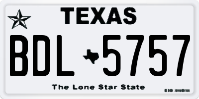 TX license plate BDL5757