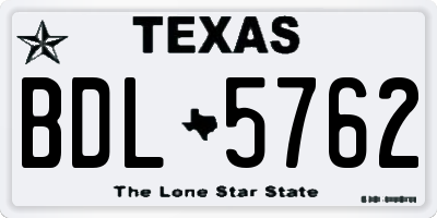 TX license plate BDL5762