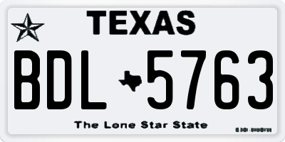 TX license plate BDL5763