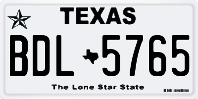 TX license plate BDL5765