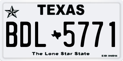 TX license plate BDL5771