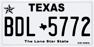 TX license plate BDL5772