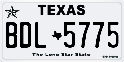 TX license plate BDL5775