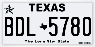TX license plate BDL5780