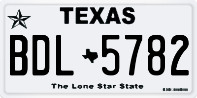 TX license plate BDL5782