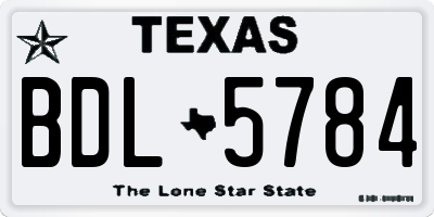 TX license plate BDL5784