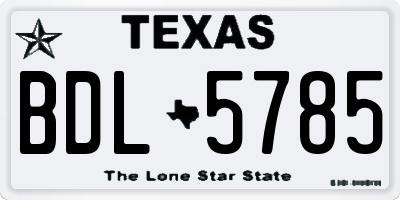 TX license plate BDL5785