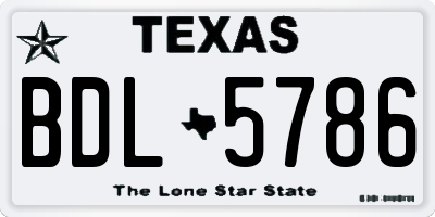 TX license plate BDL5786