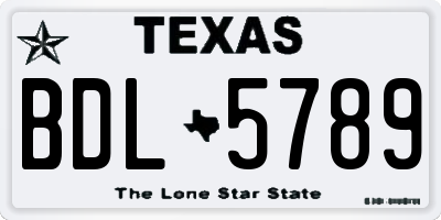 TX license plate BDL5789