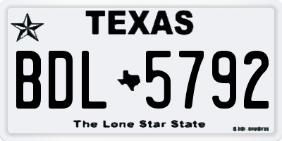 TX license plate BDL5792