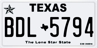 TX license plate BDL5794