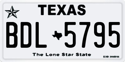 TX license plate BDL5795