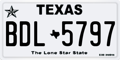 TX license plate BDL5797