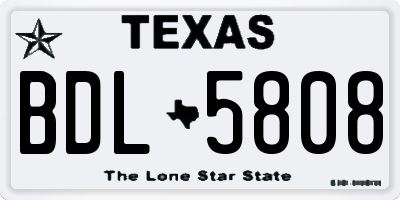 TX license plate BDL5808