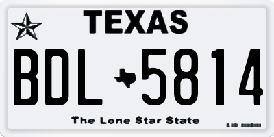 TX license plate BDL5814
