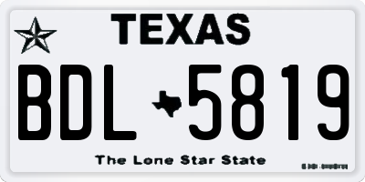 TX license plate BDL5819