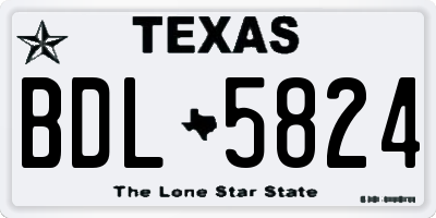 TX license plate BDL5824