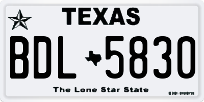 TX license plate BDL5830