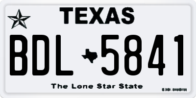 TX license plate BDL5841
