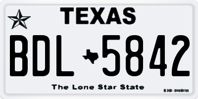TX license plate BDL5842
