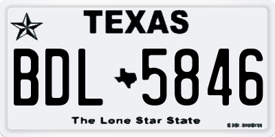 TX license plate BDL5846