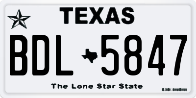 TX license plate BDL5847