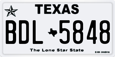 TX license plate BDL5848
